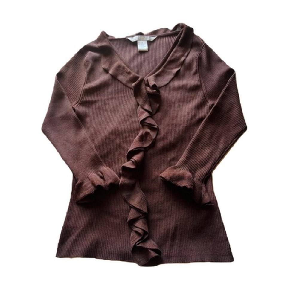 Y2K Brown Ruffled Fairy Top